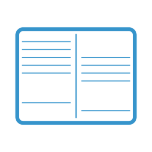 Basic Bookkeeping accounting service blue icon with transparent background