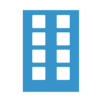 Corporation Tax Returns accounting service blue icon with transparent background