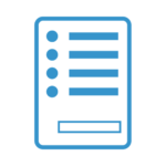 Self-Assessment Tax Returns accounting service blue icon with transparent background
