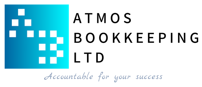 Atmos Bookkeeping Ltd full logo with transparent background and tagline: 'Accountable for your success'