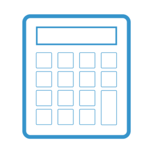 VAT Returns accounting service blue icon with transparent background