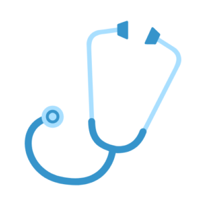 Locum doctor accountant blue icon with transparent background